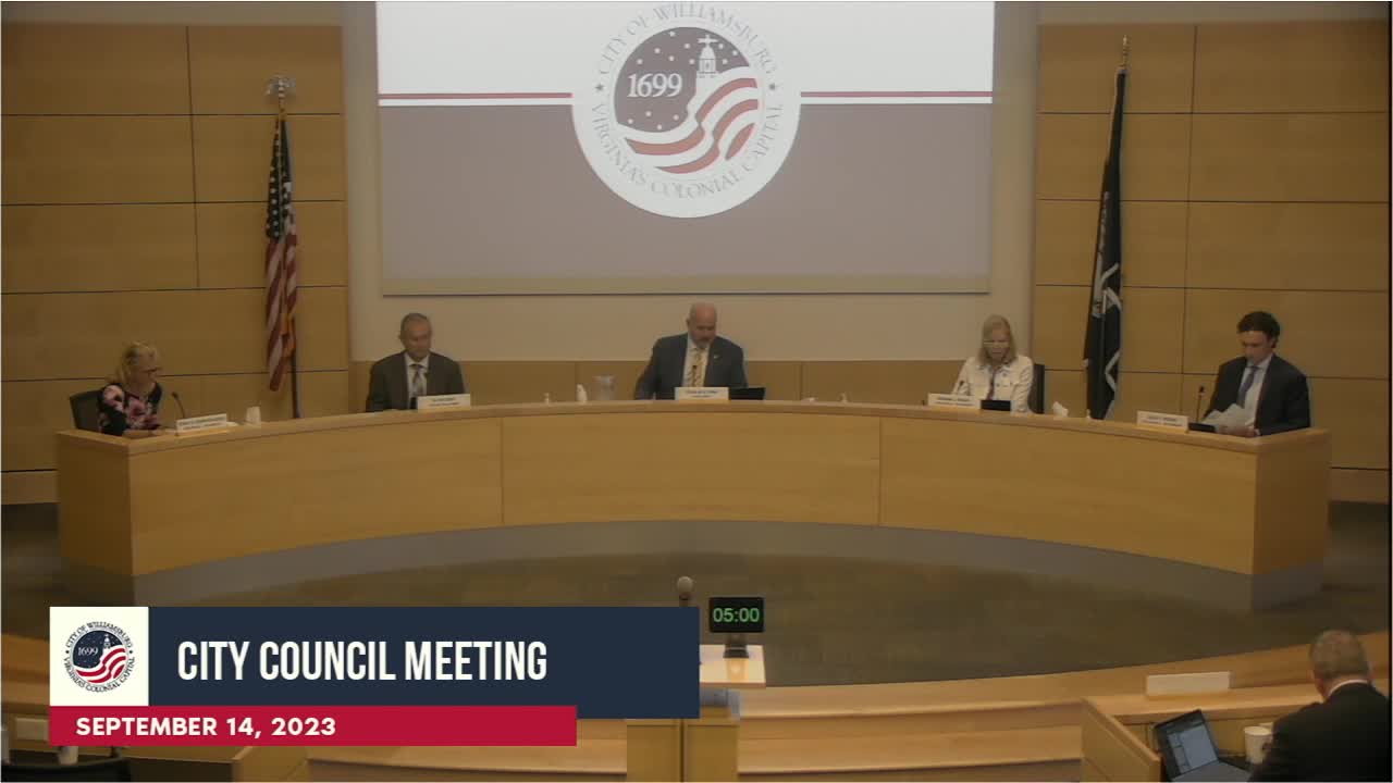 Thumbnail image for Williamsburg City Council - September 14, 2023