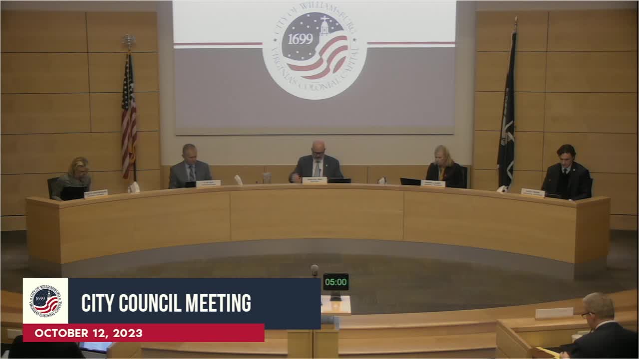 Thumbnail image for Williamsburg City Council Regular Meeting Rebroadcast - October 12, 2023