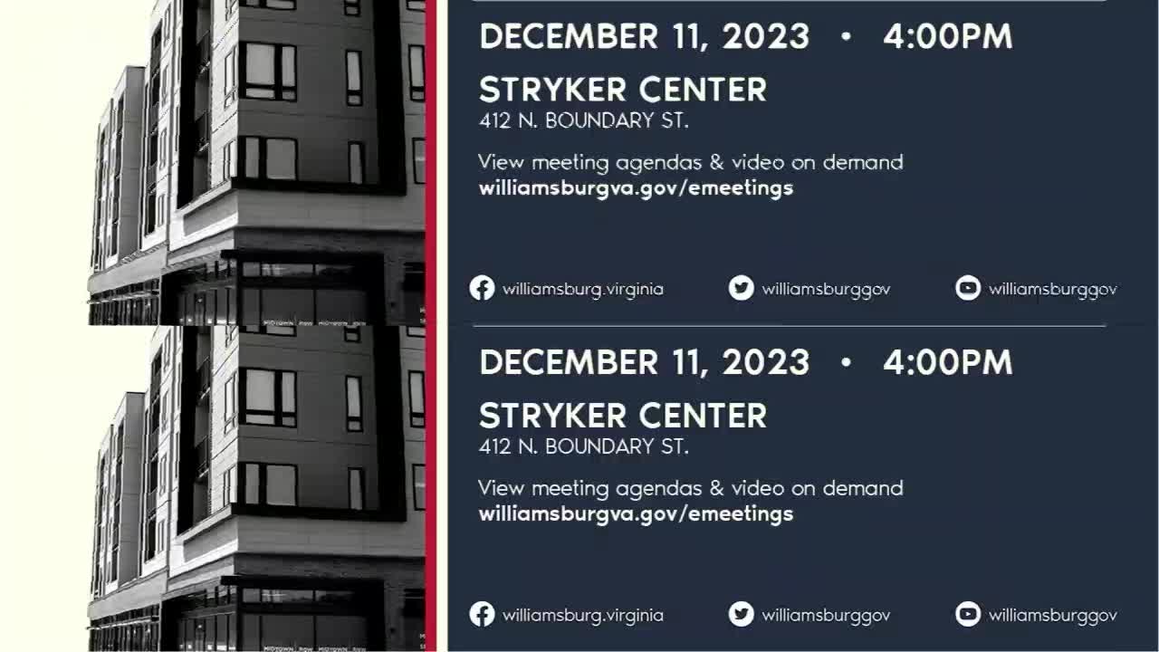 Thumbnail image for Williamsburg City Council Work Session Rebroadcast - December 11, 2023