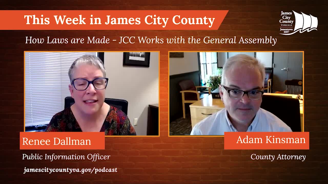 Thumbnail image for This Week in James City County: How Laws are Made - JCC Works with the General Assembly