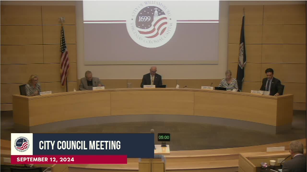 Thumbnail image for Williamsburg City Council Rebroadcast - September 12, 2024