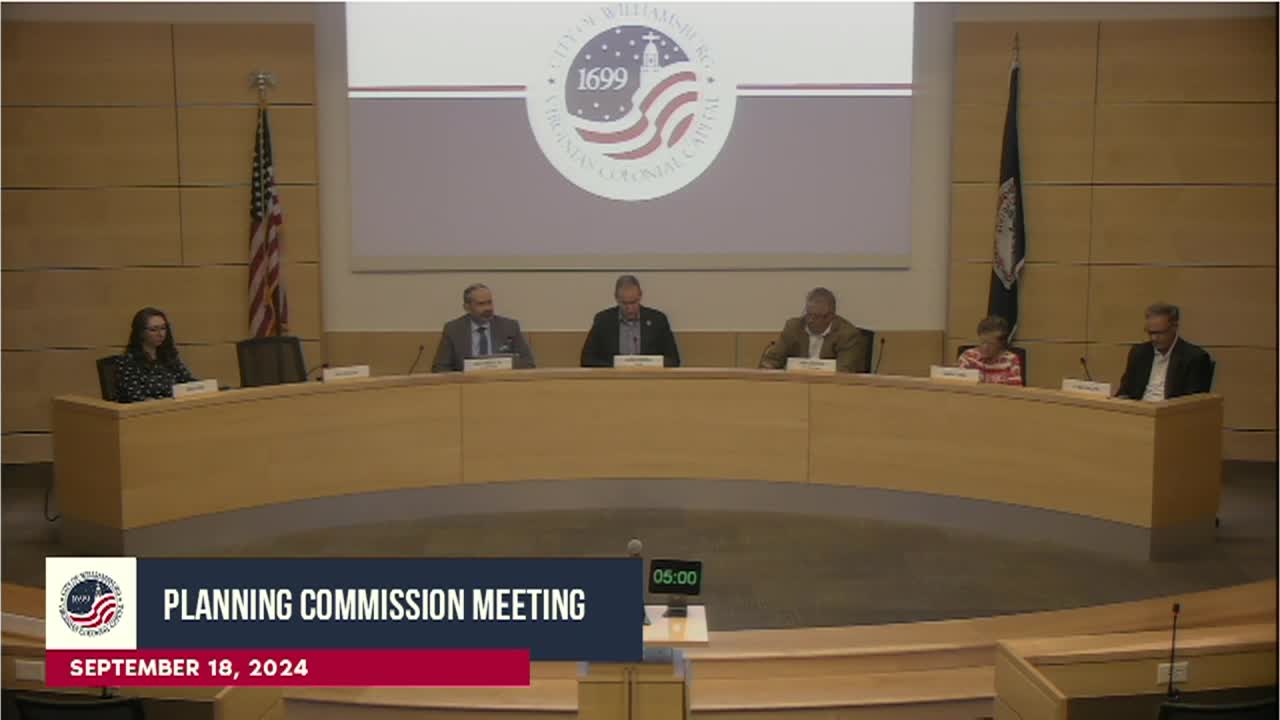 Thumbnail image for Williamsburg Planning Commission Rebroadcast - September 18, 2024