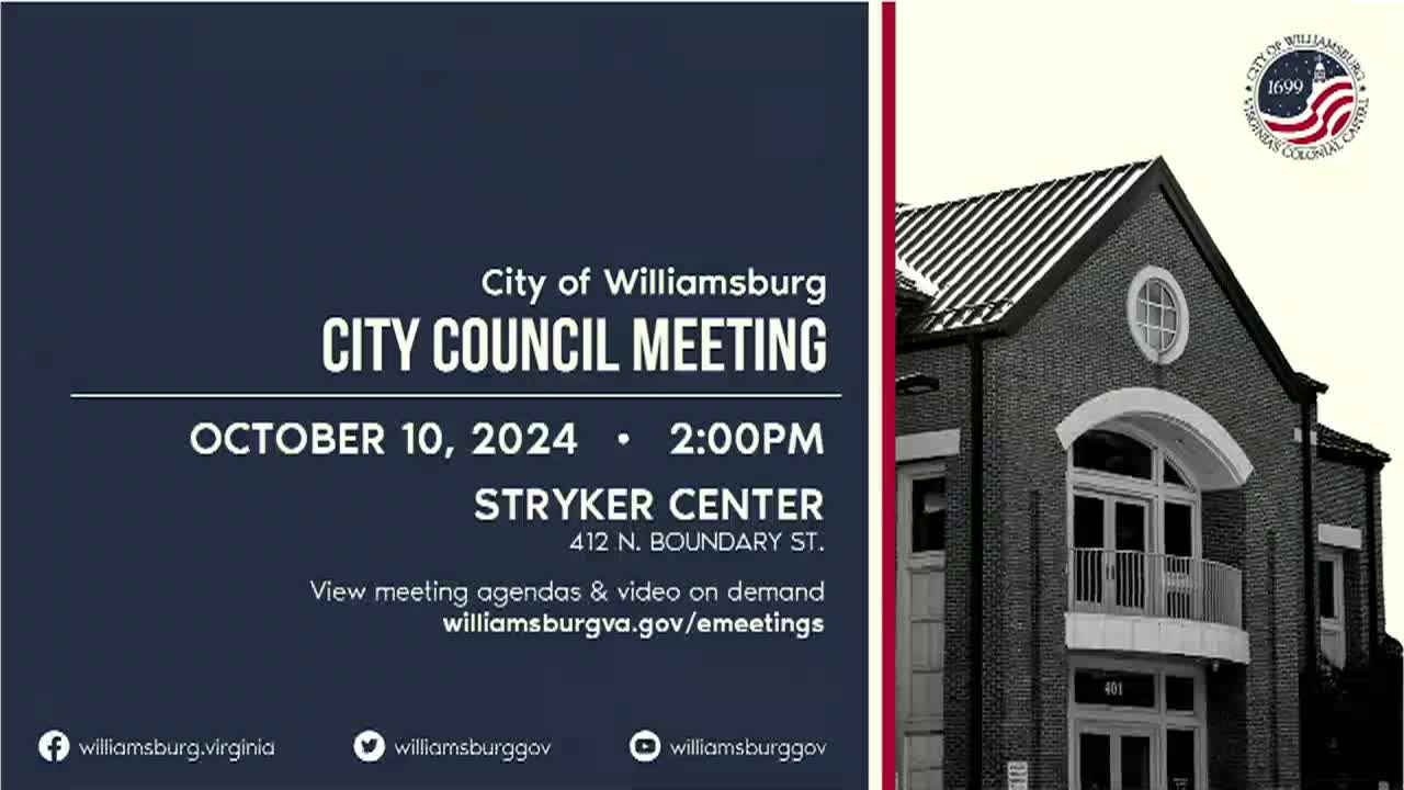 Thumbnail image for Williamsburg City Council Rebroadcast - October 10, 2024