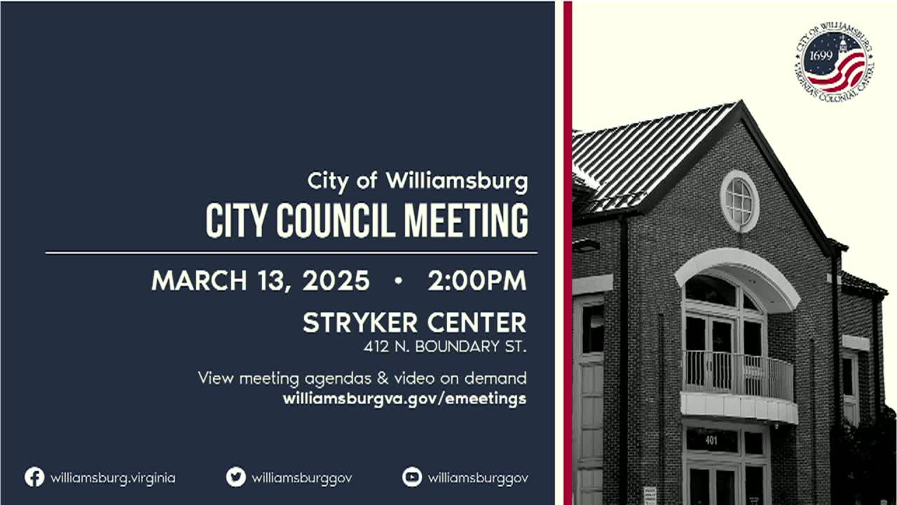 Thumbnail image for Williamsburg City Council Rebroadcast - March 13, 2025