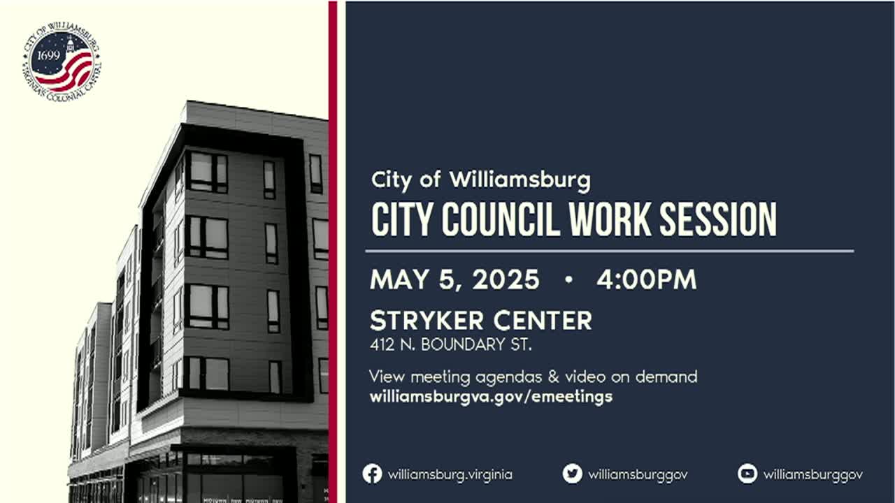 Thumbnail image for Williamsburg City Council Work Session Rebroadcast – May 5, 2025