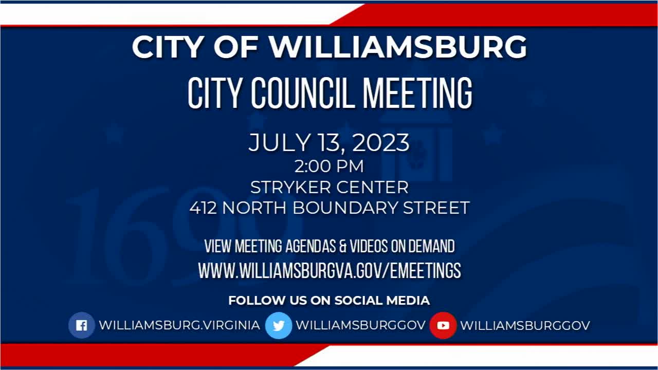 Thumbnail image for Williamsburg City Council Rebroadcast - July 13, 2023