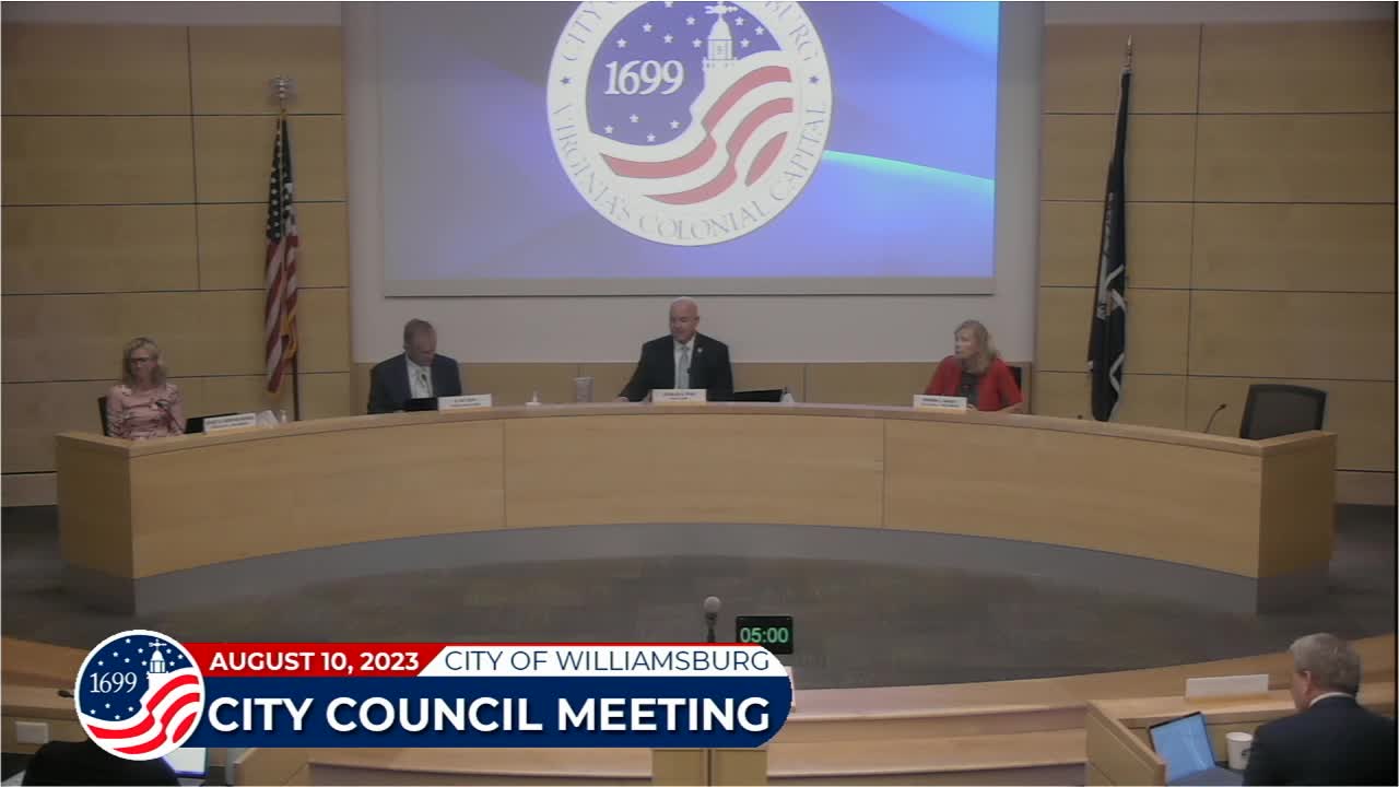 Thumbnail image for Williamsburg City Council Rebroadcast - August 10, 2023