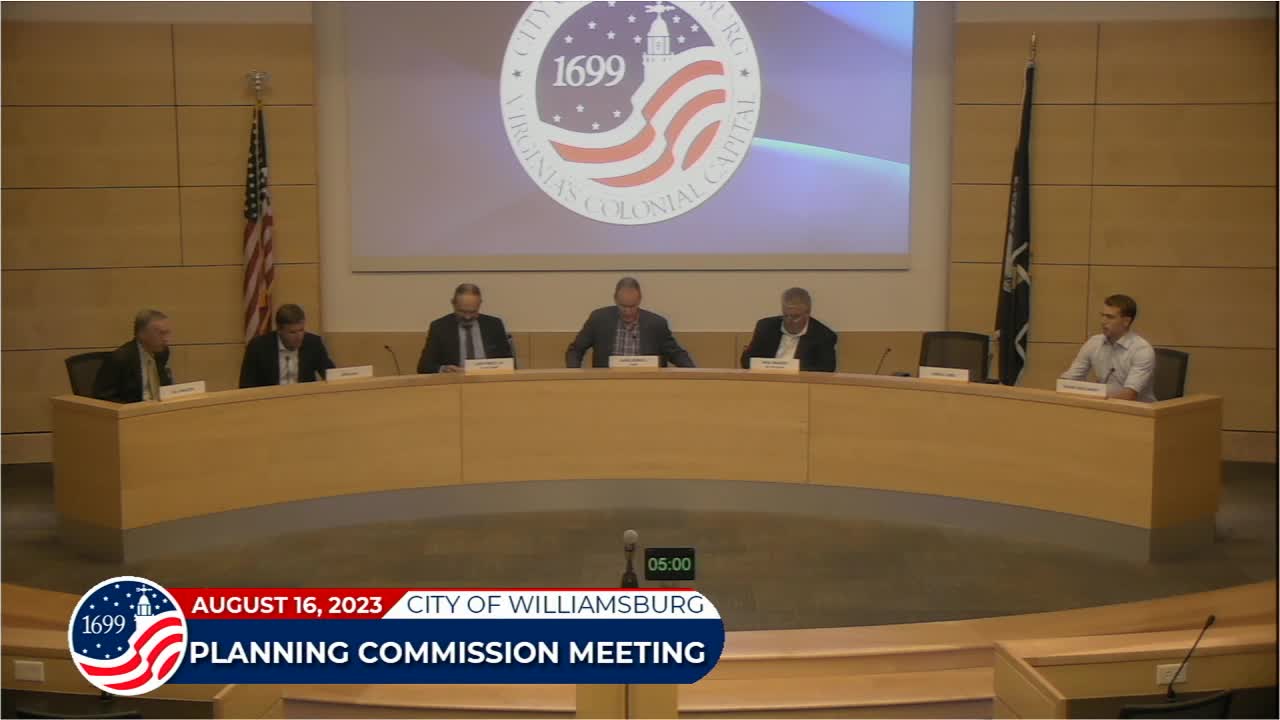 Thumbnail image for Williamsburg Planning Commission Rebroadcast - August 16, 2023